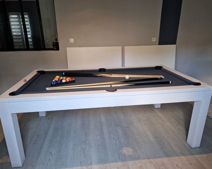 Table Billard Convertible Blanche 2 en 1 – Élégante & Pratique - photo numéro 8
