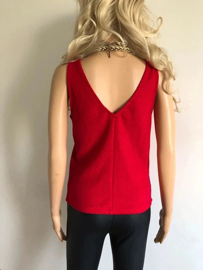 Haut rouge sans manches Mango taille M jamais porté - photo numéro 7