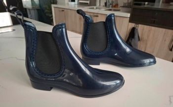Bottes femme caoutchouc pluie bleu marine