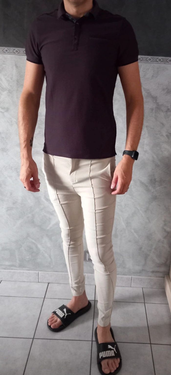 Pantalon neuf stretch beige clair - photo numéro 4