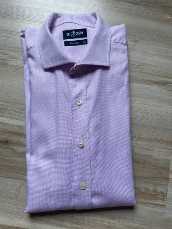 Chemise café coton 40