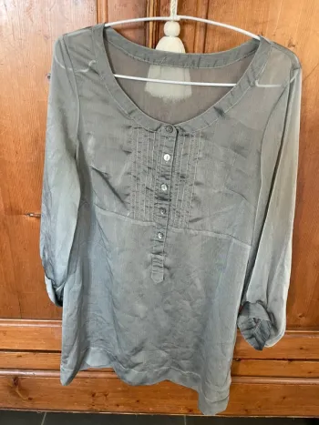 Chemise tunique longue grise neuve