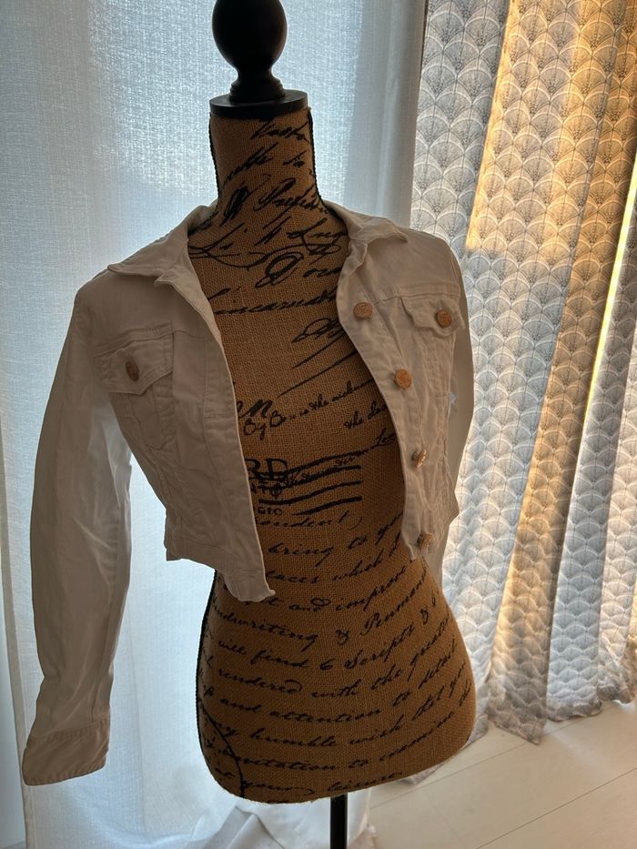 Veste en jean blanche - taille 2 - photo numéro 3