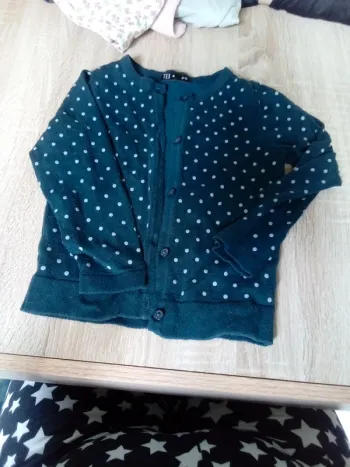 Gilet à pois bleu canard