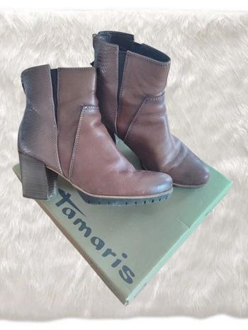 Bottines femme marron cuir taille 39 Tamaris