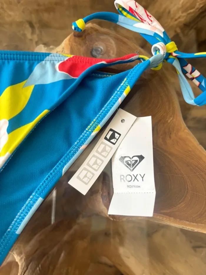 Bas de maillot de bain Roxy bleu fleurs - photo numéro 4