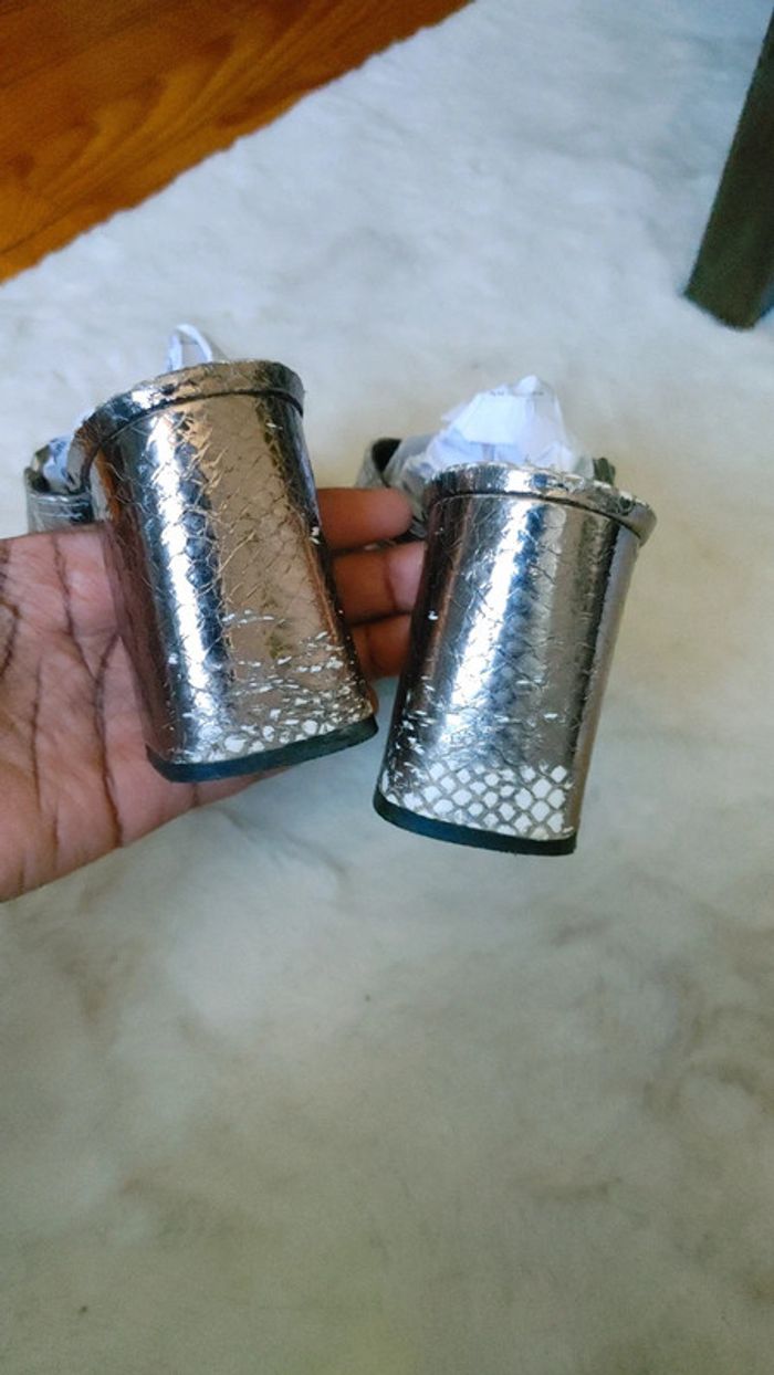 Mule en cuir argenté écailles - photo numéro 10