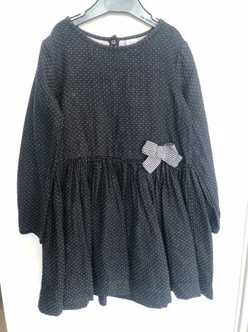 Robe bleue marine à pois petit bateau