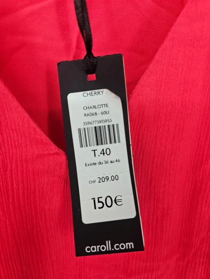Robe Caroll – Taille 40 – Rose fuchsia – Neuve avec étiquette - - photo numéro 4