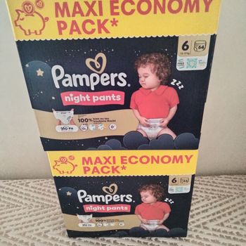 2 cartons de couches Pampers pants night taille 6