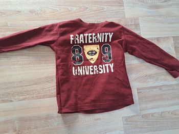 T-shirt manches longues bordeaux 2 ans