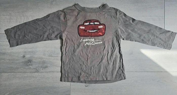 ​Tee-shirt  Manche Longue enfant Disney Cars Flash McQueen gris taille 4 ans Tres bonne etat - photo numéro 2
