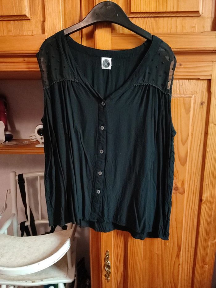 Chemise sans manche noir femme