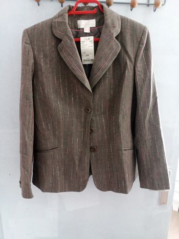 Veste un jour ailleurs coloris taupe et rose