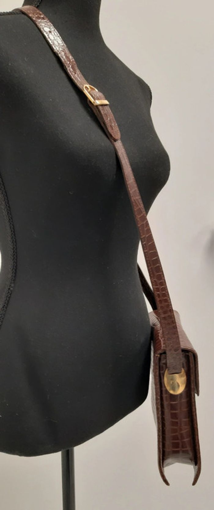 Magnifique sac vintage Sylvain Lefebvre en cuir imitation serpent - photo numéro 3