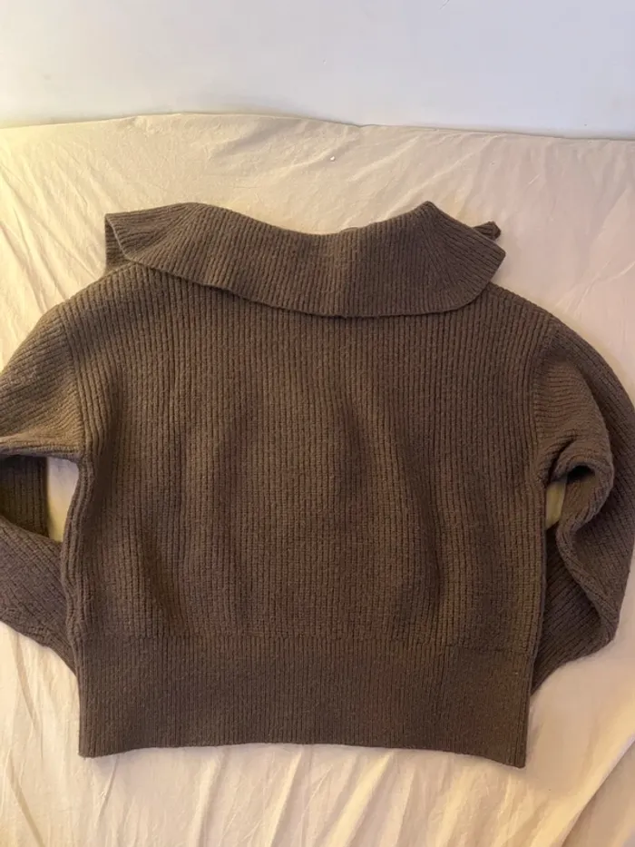 Pull col roulé marron - photo numéro 2