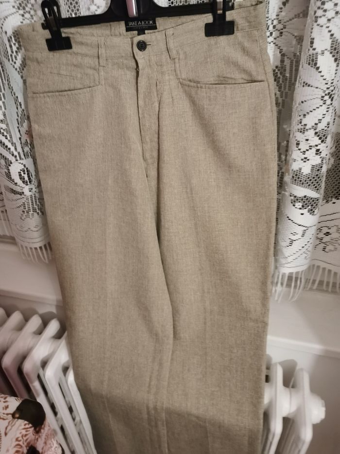Pantalon femle beige gris
