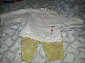 Ensemble vert anis et blanc