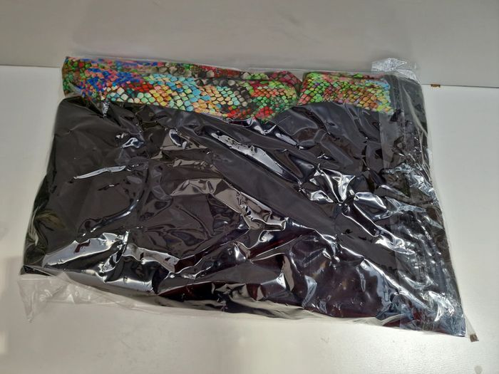 Pantalon Palazzo Noir Imprimé Serpent Multicolore Jambes Larges Taille Elastique - photo numéro 11