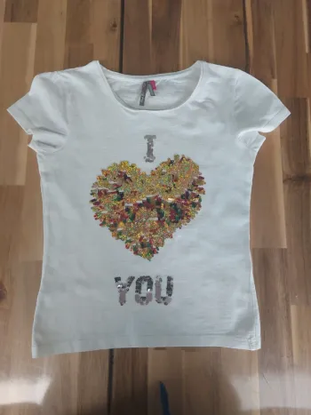 T-shirt blanc avec sequins