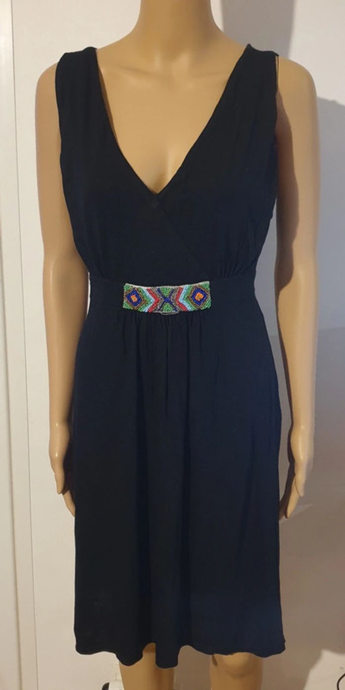 💜 Robe avec perles et ceinture taille L 40 Etam #emyfleury_40femme