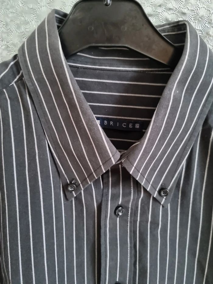 Chemise noir rayée blanc Brice - photo numéro 4