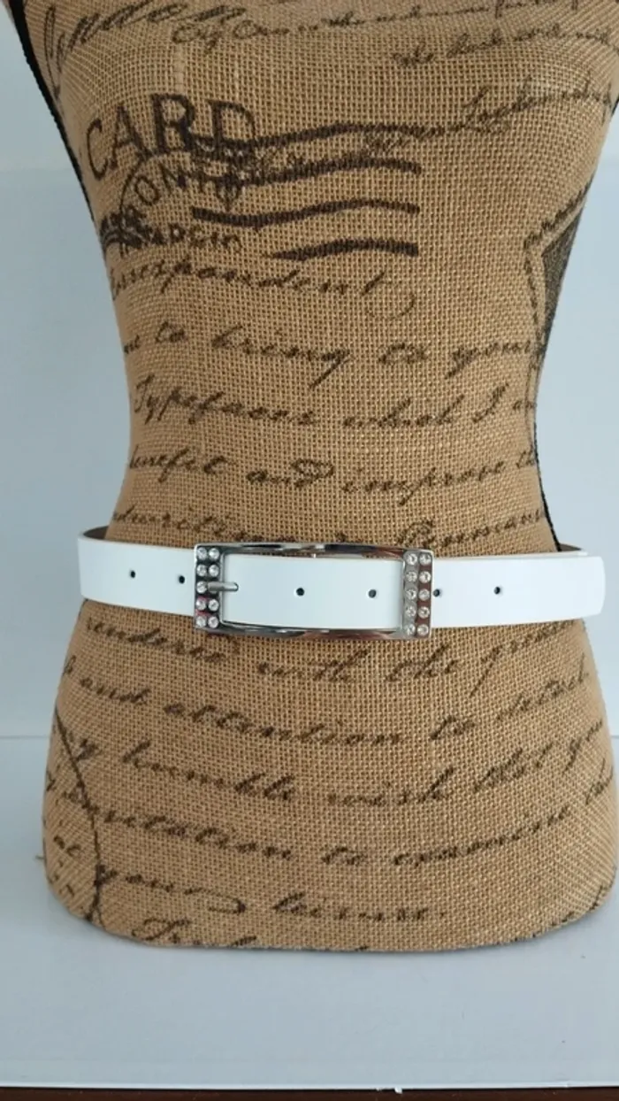 Ceinture blanche argenté 80 cm femme - photo numéro 2