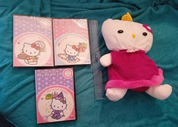 Lot 3 DVD+1sac à dos peluche hello Kitty
