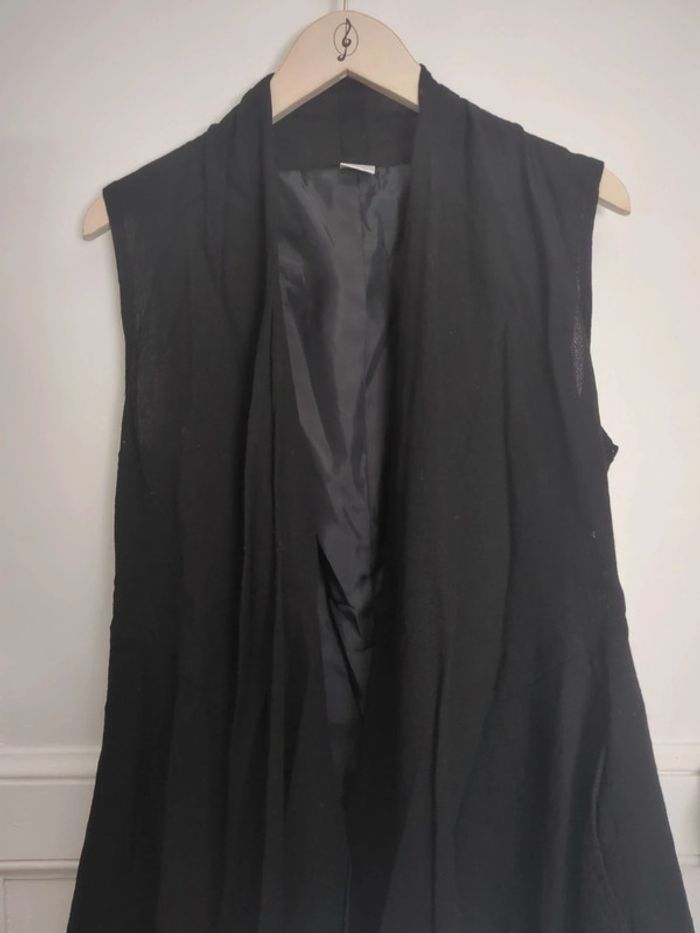 Gilet long sans manches noir camaïeu 38 - photo numéro 2