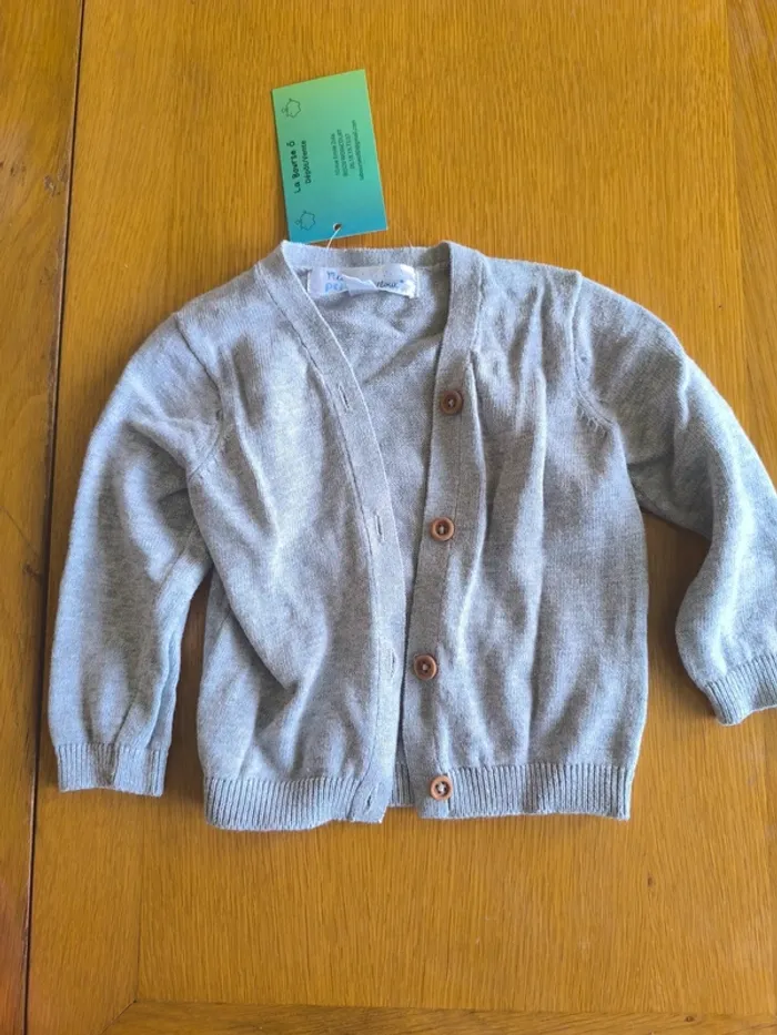 306866 gilet gris garçon 3 mois mes petits cailloux