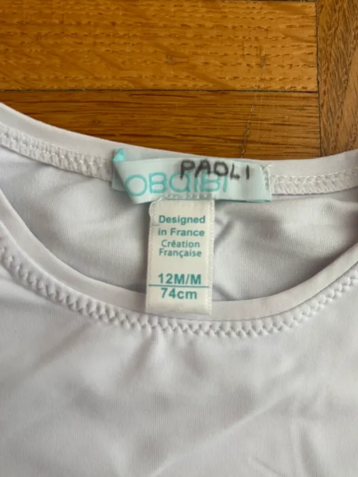 T-shirt anti UV Obaibi 12 mois comme neuf - photo numéro 3