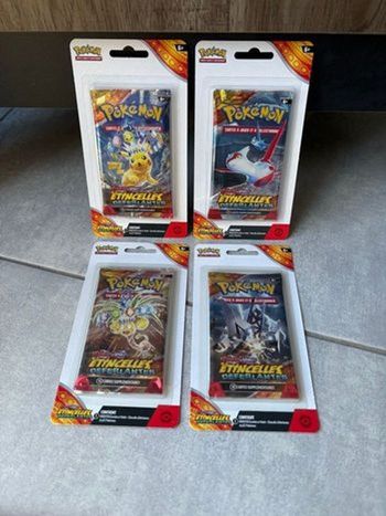 Carte Pokémon : 4 Booster blister carton Artset EV8 Étincelles Déferlantes écarlate et violet