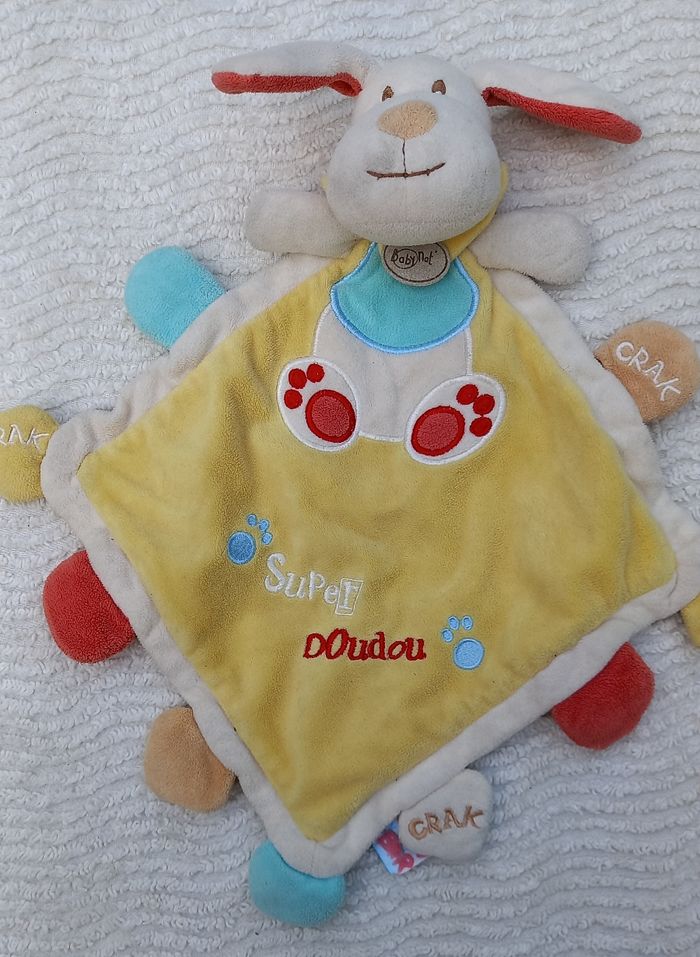 Doudou plat losange chien super doudou crack crack - Baby Nat