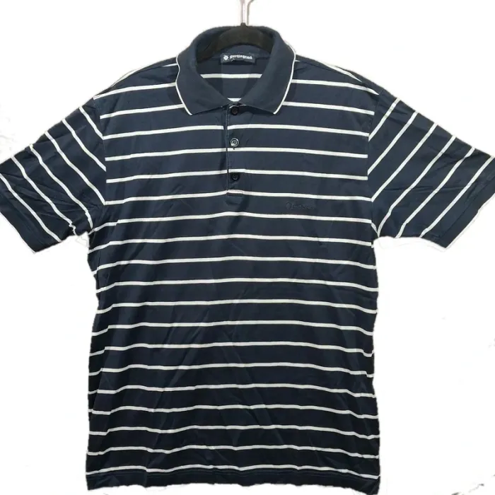Polo Burlington Taille M Bleu Marine Rayé Coton Stretch - photo numéro 1