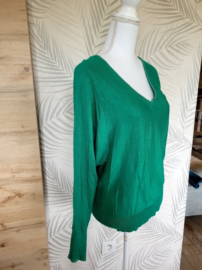 Pull femme taille M vert avec bras ouvert - photo numéro 3