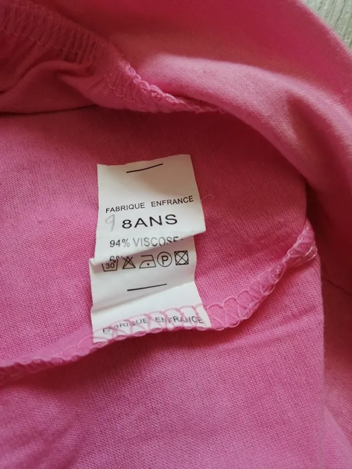 Débardeur rose à larges bretelles avec boutons / sans marque / (8ans) - photo numéro 3