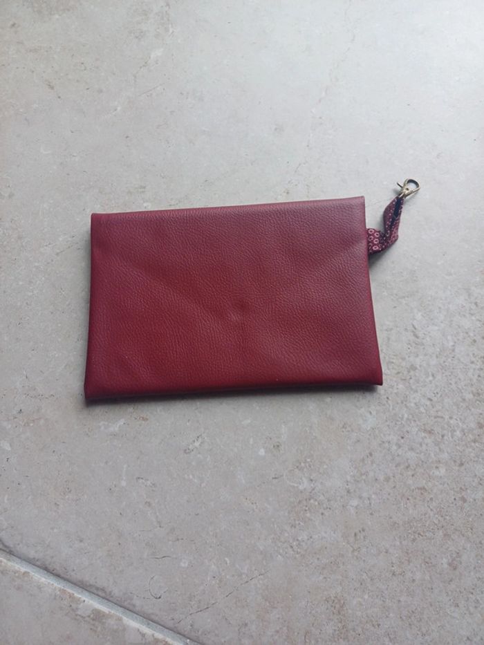 Pochette en simili cuir bordeaux - photo numéro 2