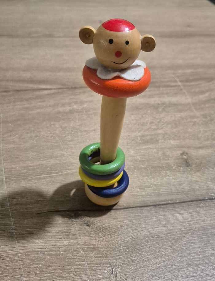 Hochet vintage en bois - photo numéro 1