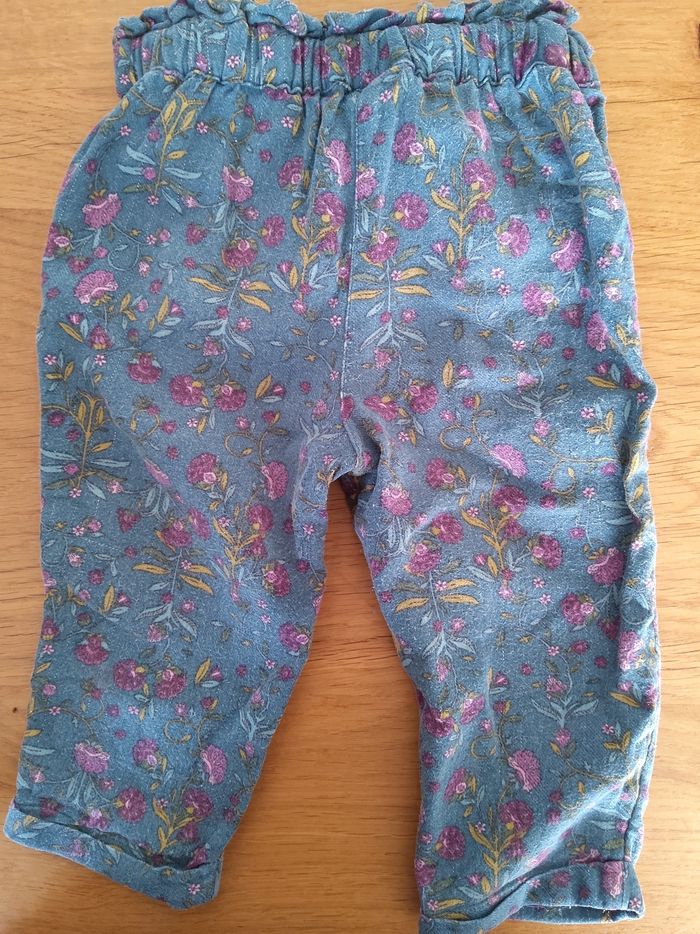 Pantalon léger vert fleuri - photo numéro 2
