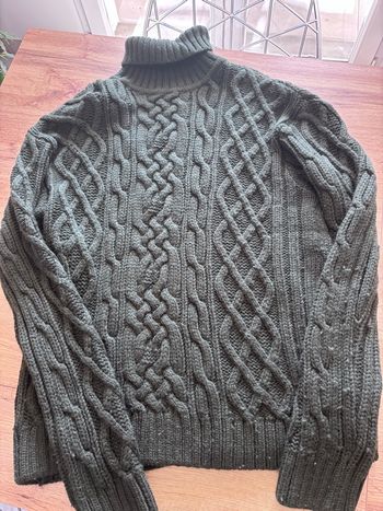 Pull col roulé torsadé vert homme Manoukian taille XL