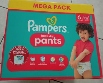 Couches Pampers baby dry taille 6  70 couches