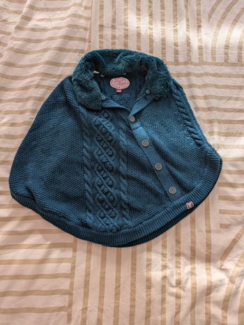 Capeline / Poncho Sergent Major - Maille Torsadée & Col Fourrure