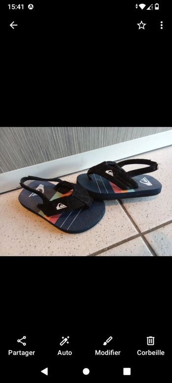 Sandales quick silver garçon taille 21,22 ,plage, piscine