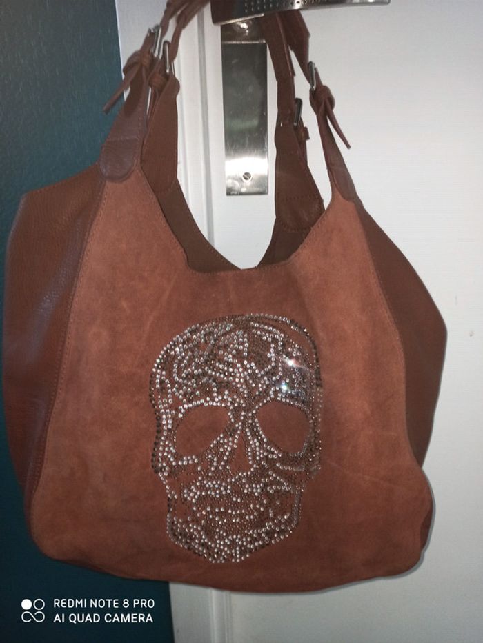 Joli sac dessin tête de mort brillant