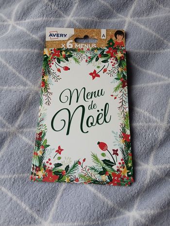 Paquet 6 Cartes doubles "Menu de Noël "
