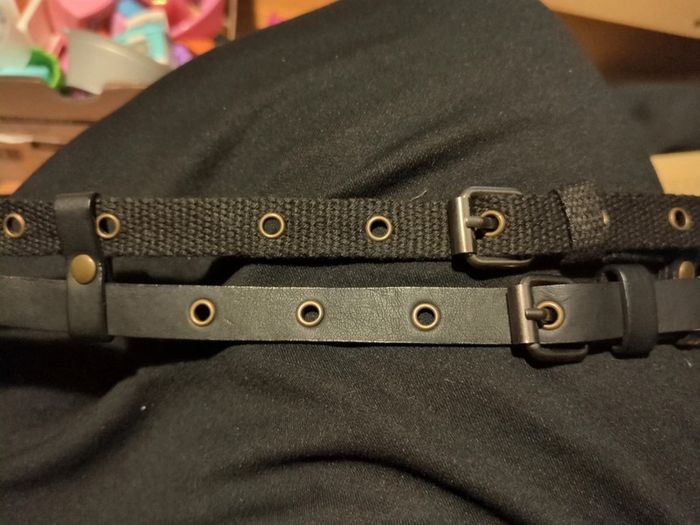 Ceinture double noir laiton rock 100 cm - photo numéro 2