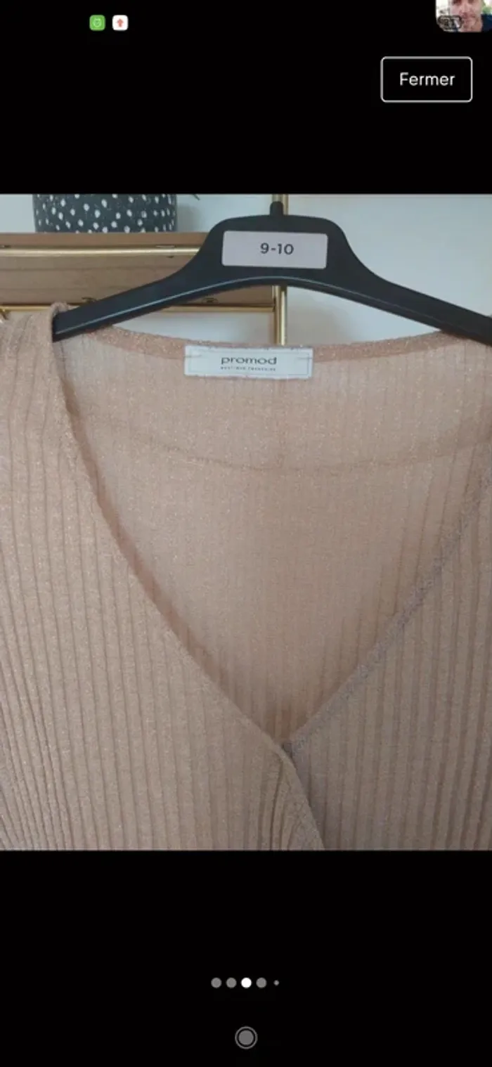 Pull fin cache coeur Promod S rose🍥 poudré brillant - photo numéro 3