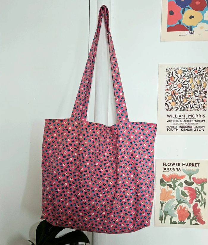 Tote bag fleuri pink - photo numéro 5