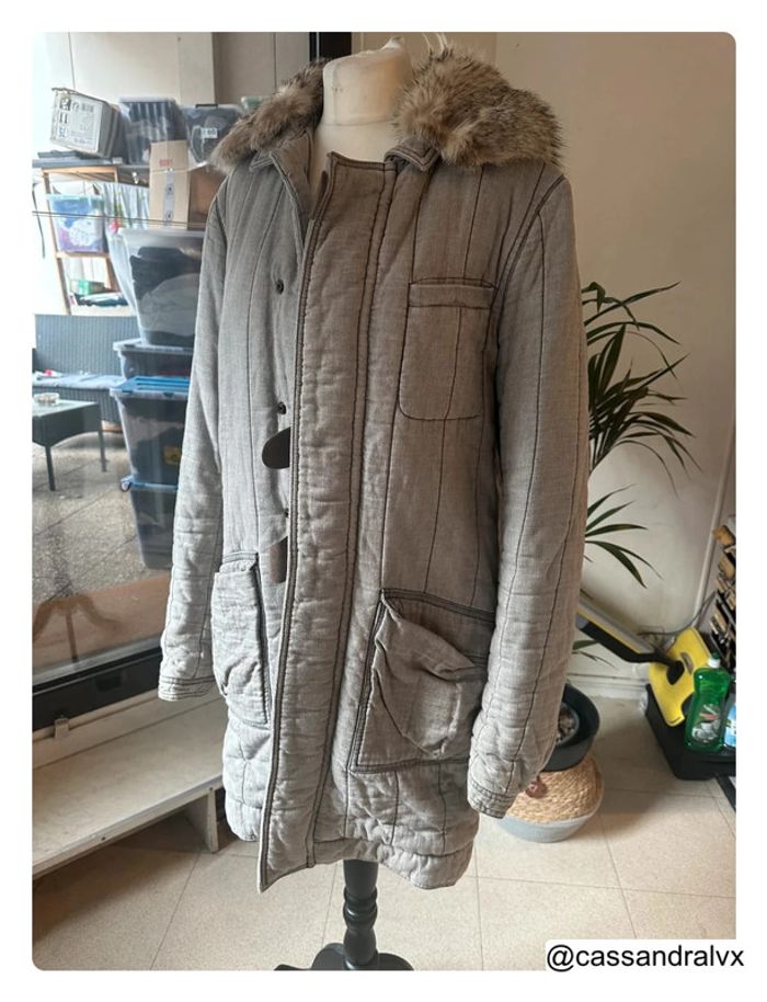 Manteau beige gris - Balenciaga - photo numéro 4