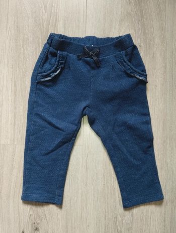 Pantalon bleu pois dorés poches réglable largeur Gémo fille 18 mois